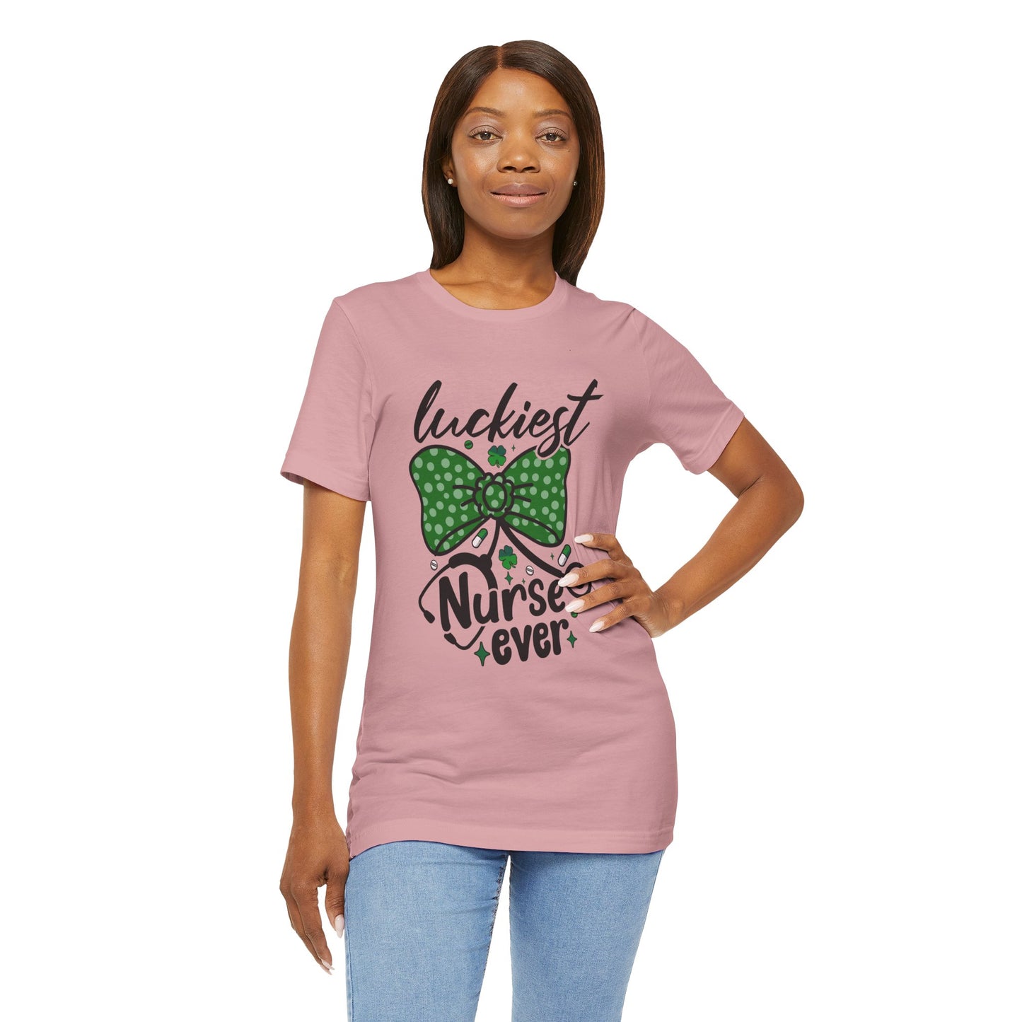 Luckiest Nurse Ever Unisex Short Sleeve Tee - Perfect for St. Patrick's Day