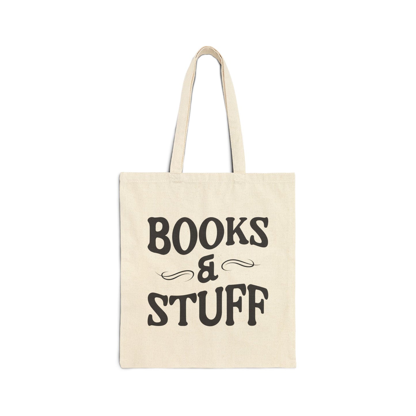 Books & Stuff Cotton Canvas Tote Bag - Stylish Eco-Friendly Shopping Bag for Book Lovers