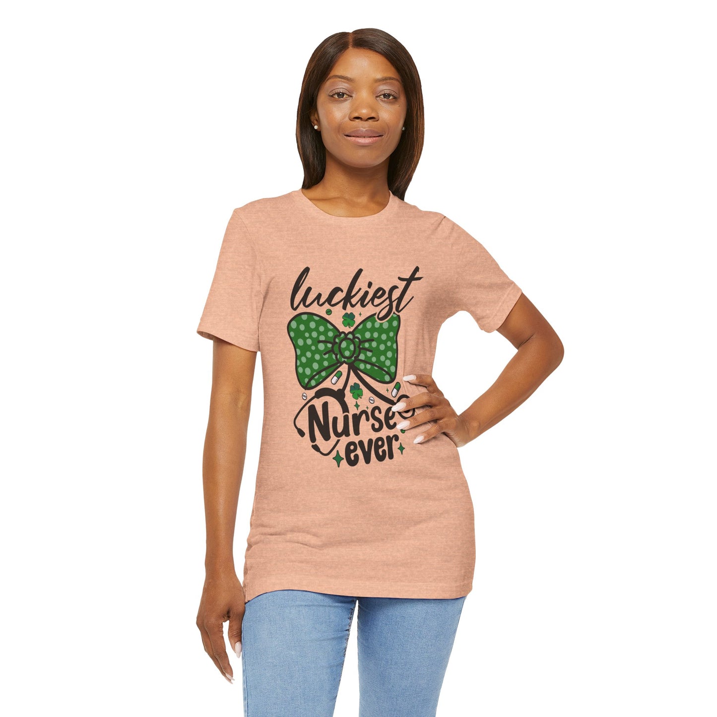 Luckiest Nurse Ever Unisex Short Sleeve Tee - Perfect for St. Patrick's Day