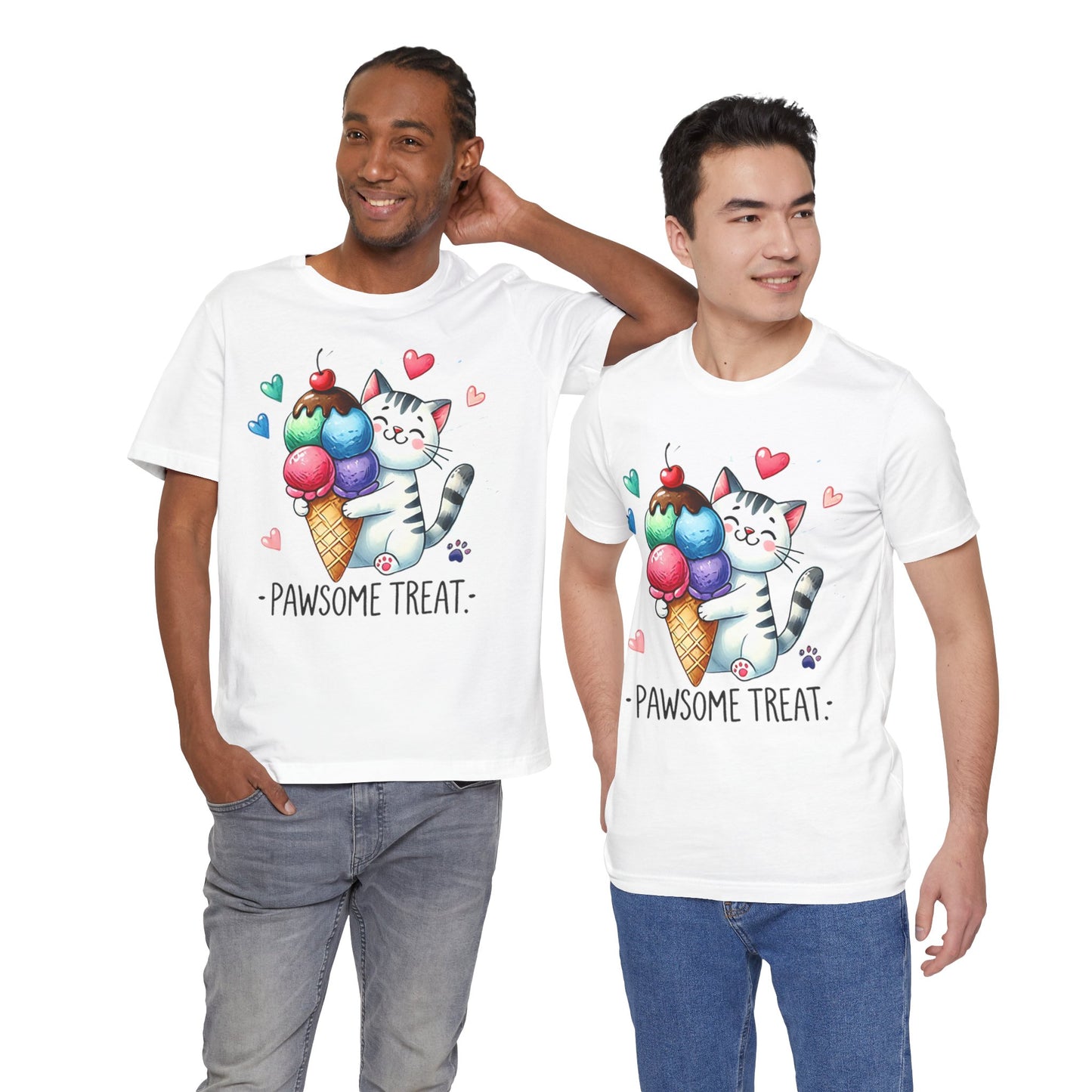Pawsome Treat Ice Cream Cat Unisex Tee