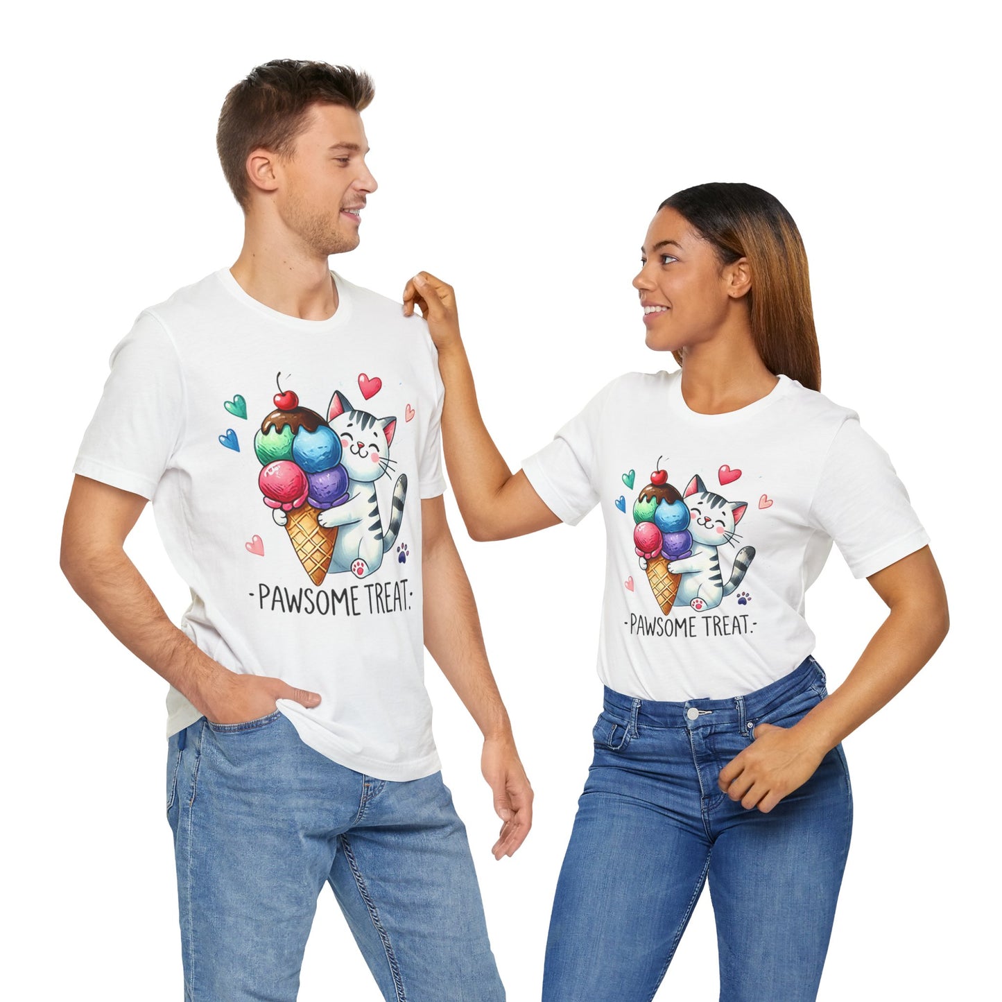 Pawsome Treat Ice Cream Cat Unisex Tee