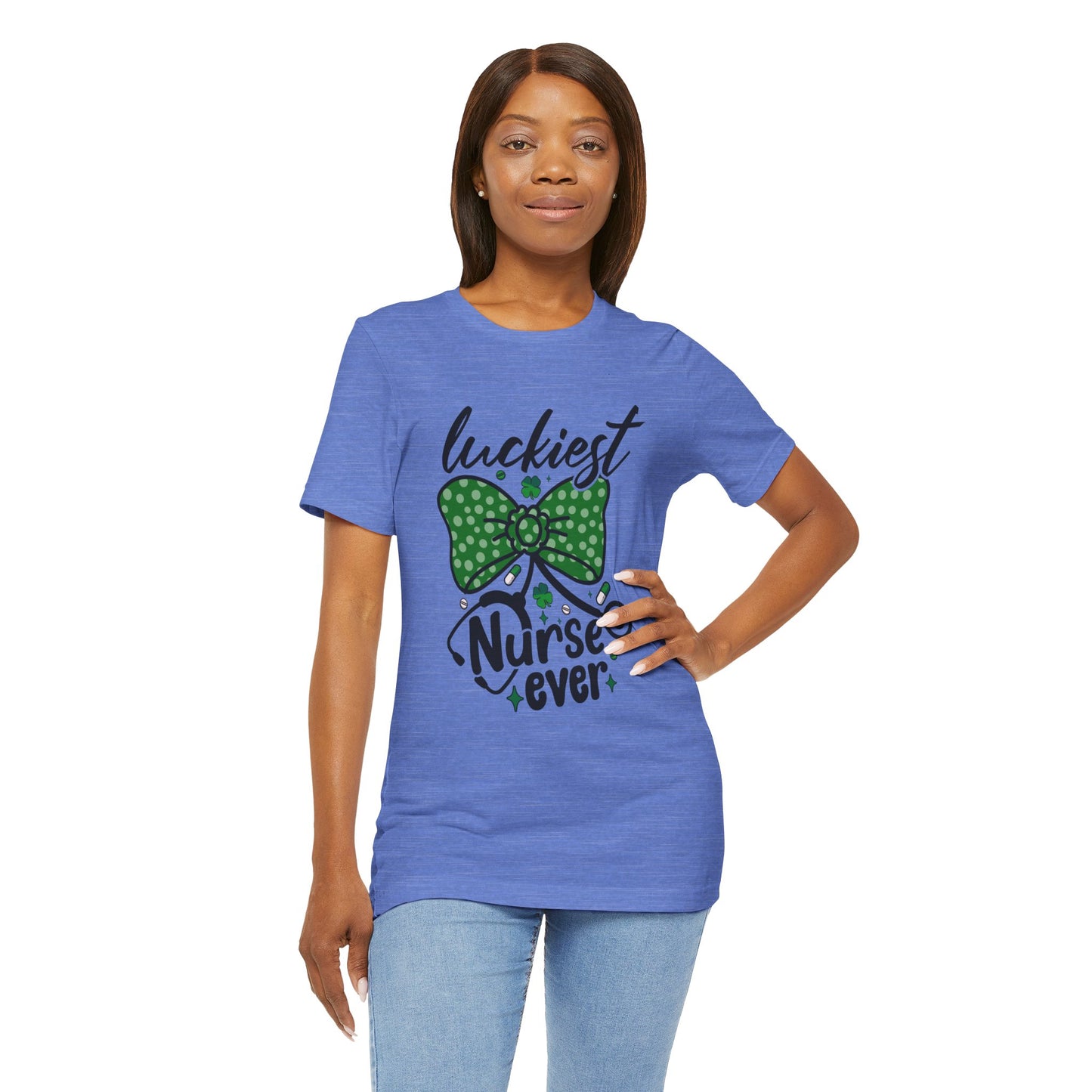 Luckiest Nurse Ever Unisex Short Sleeve Tee - Perfect for St. Patrick's Day