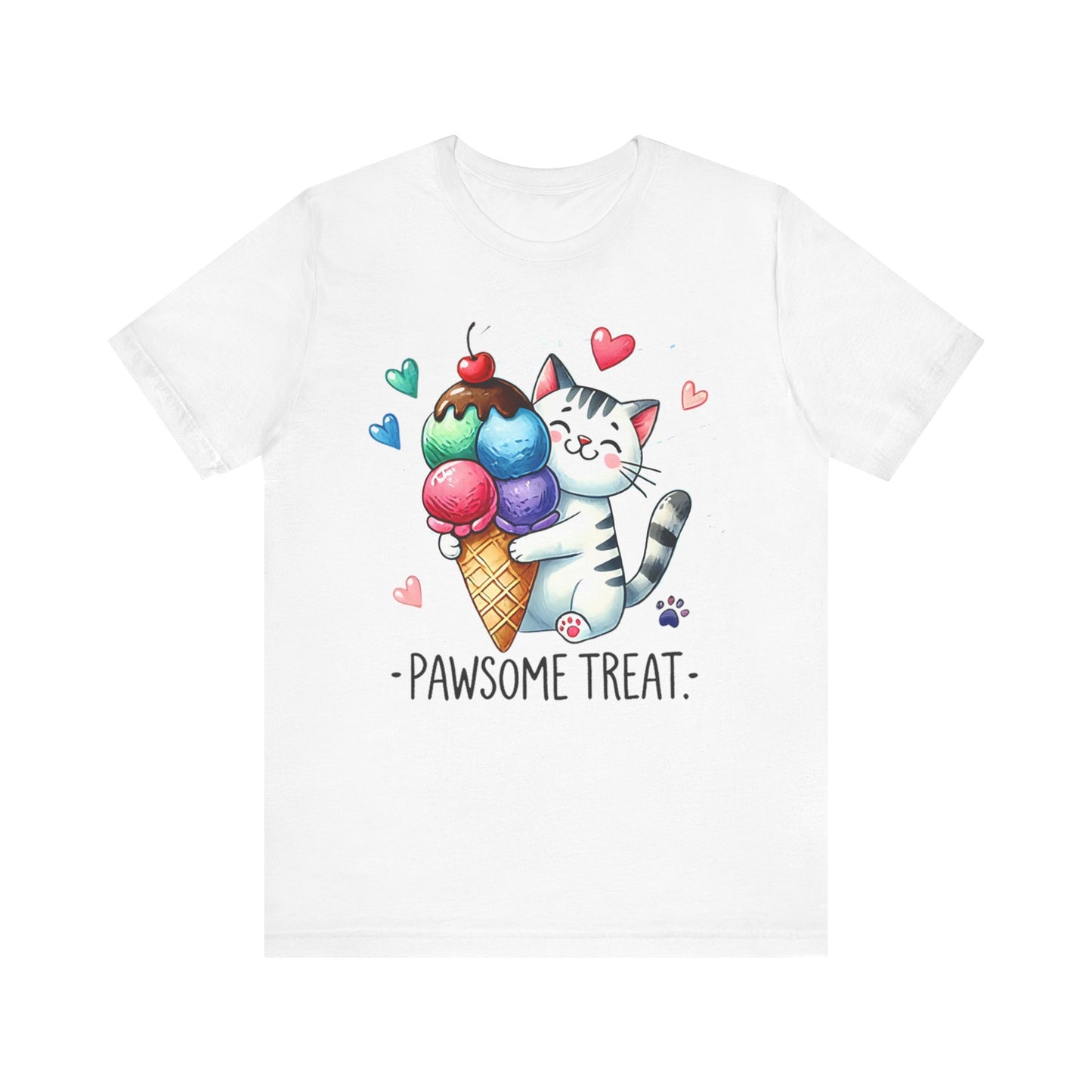 Pawsome Treat Ice Cream Cat Unisex Tee