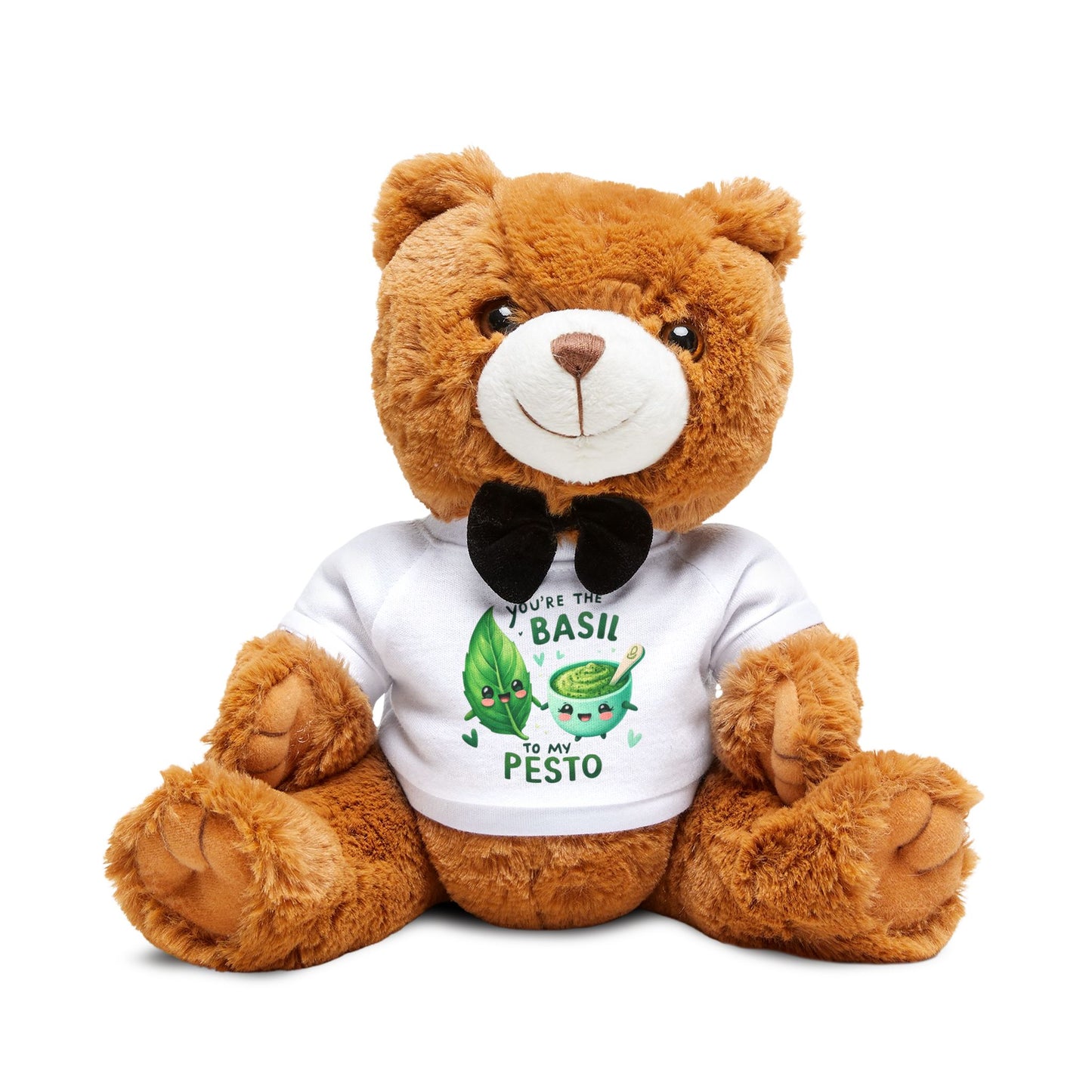 Cute Teddy Bear with "You're the Basil to My Pesto" T-Shirt - Perfect Gift for Food Lovers