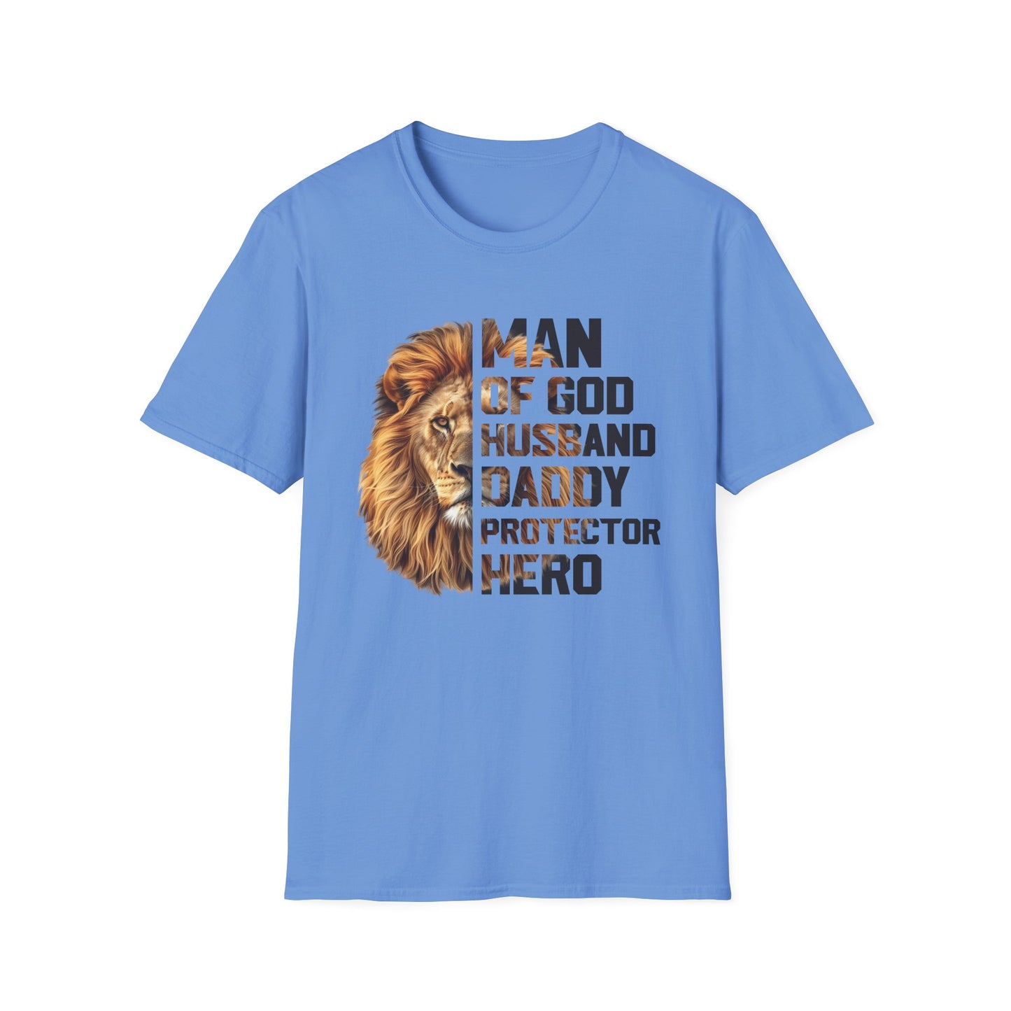 Faith-Inspired Unisex Softstyle T-Shirt - Man of God, Husband, Daddy, Protector, Father's Day Gift
