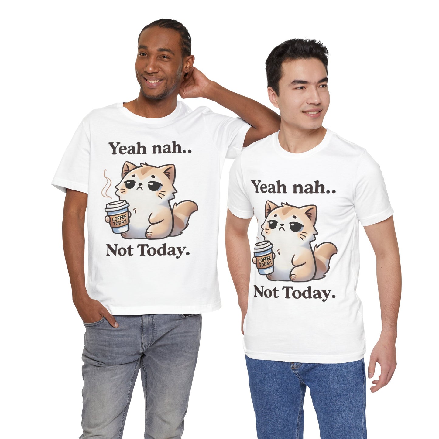 Funny Cat Coffee Quote Tee - Unisex Short Sleeve T-Shirt