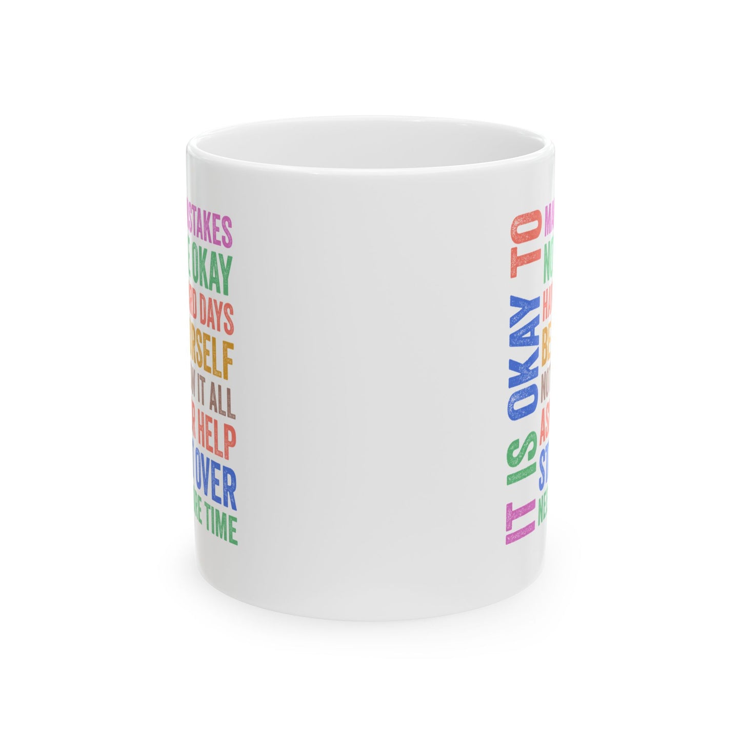 Inspirational Ceramic Mug - "It is Okay to Make Mistakes" Motivational Quote for Daily Use