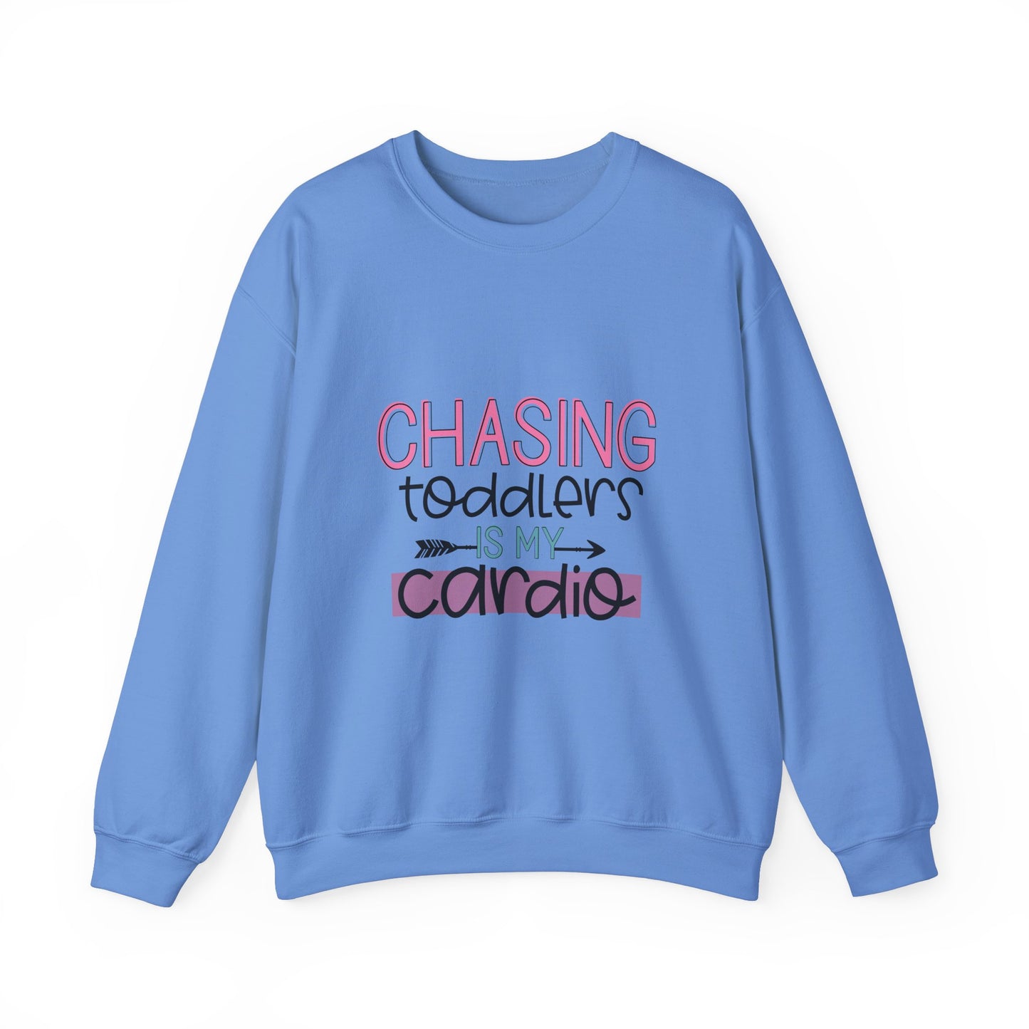 Chasing Toddlers Crewneck Sweatshirt | Funny Parenthood Apparel