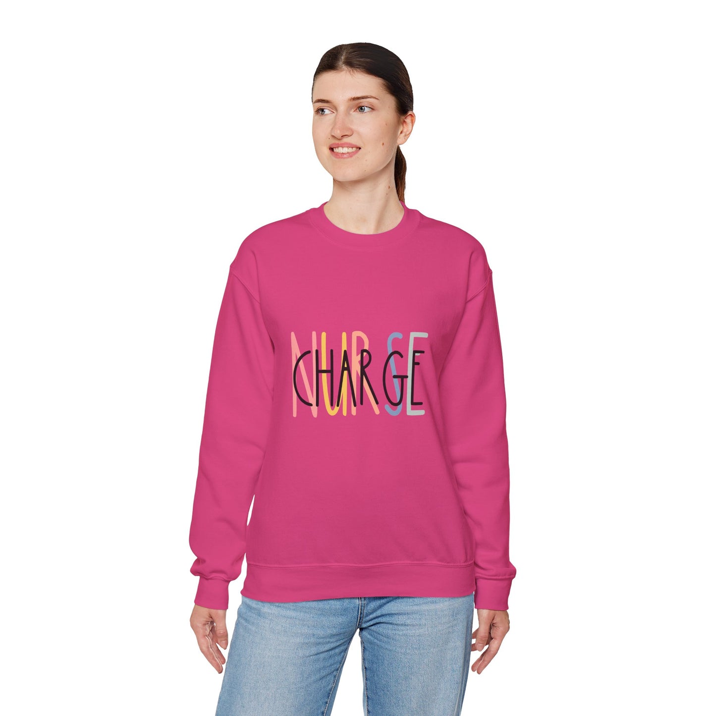 Unisex Heavy Blend™ Crewneck Sweatshirt - 'CHARGE' Motivational Statement Apparel