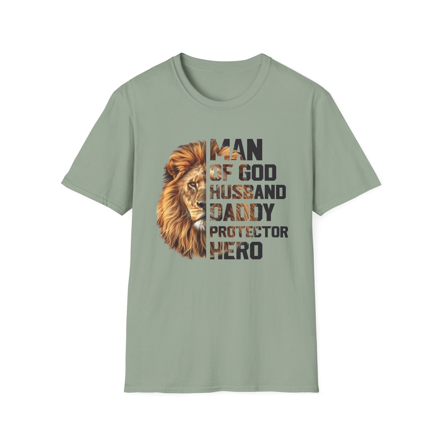 Faith-Inspired Unisex Softstyle T-Shirt - Man of God, Husband, Daddy, Protector, Father's Day Gift