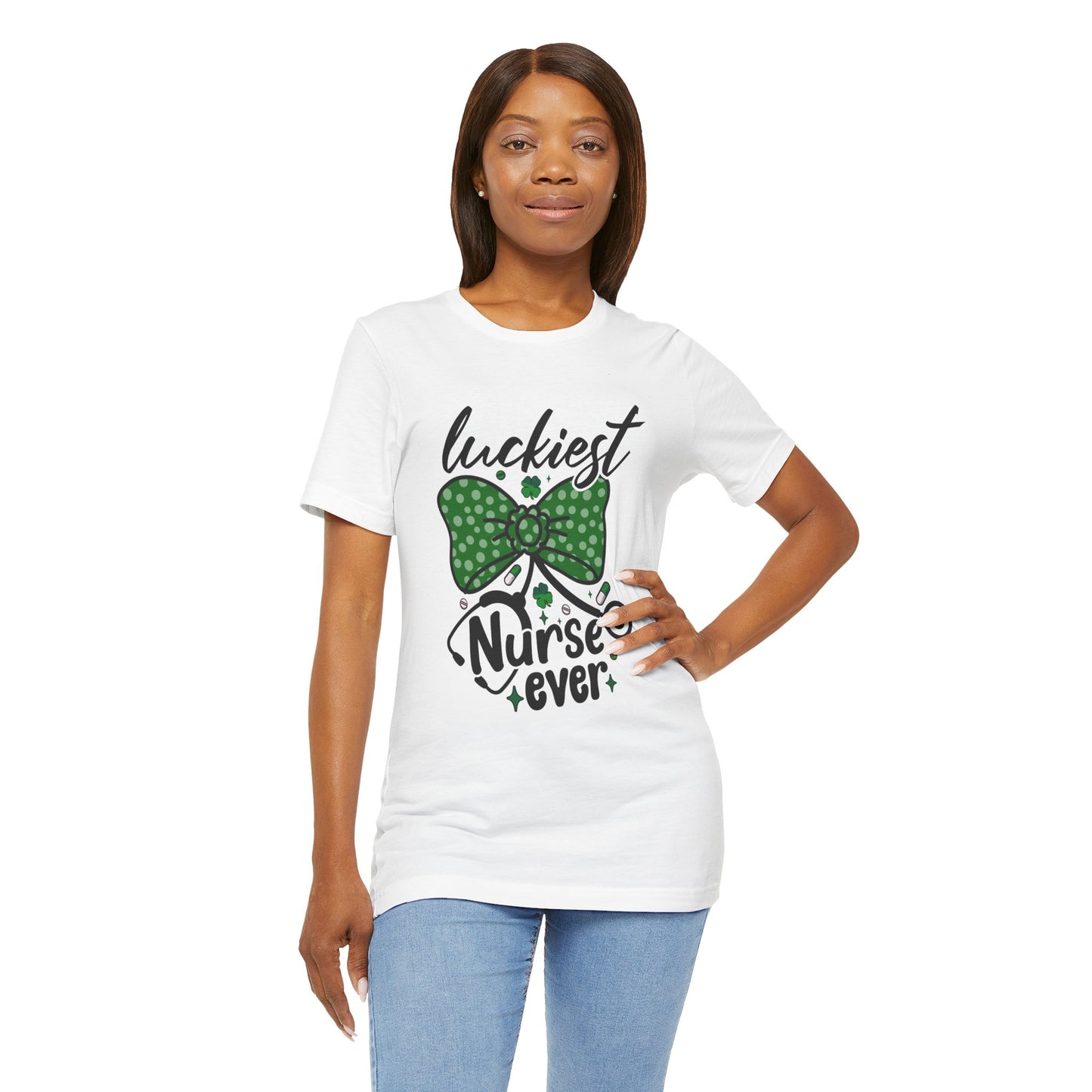 Luckiest Nurse Ever Unisex Short Sleeve Tee - Perfect for St. Patrick's Day
