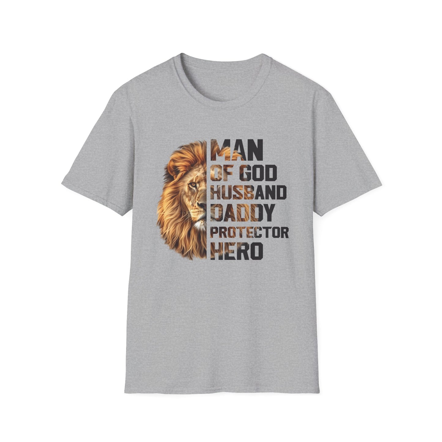 Faith-Inspired Unisex Softstyle T-Shirt - Man of God, Husband, Daddy, Protector, Father's Day Gift