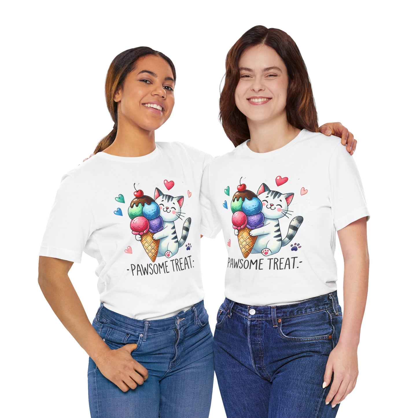 Pawsome Treat Ice Cream Cat Unisex Tee