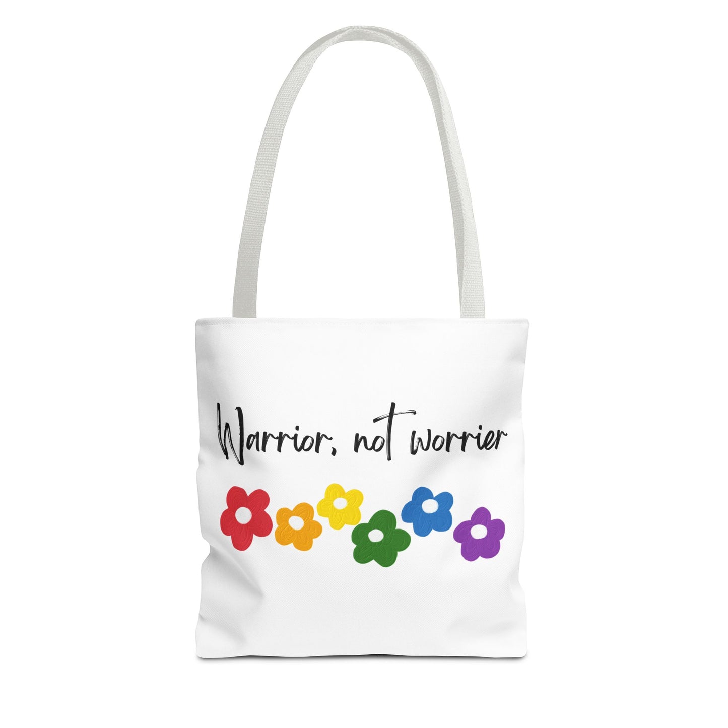 Warrior Not Worrier Floral Tote Bag