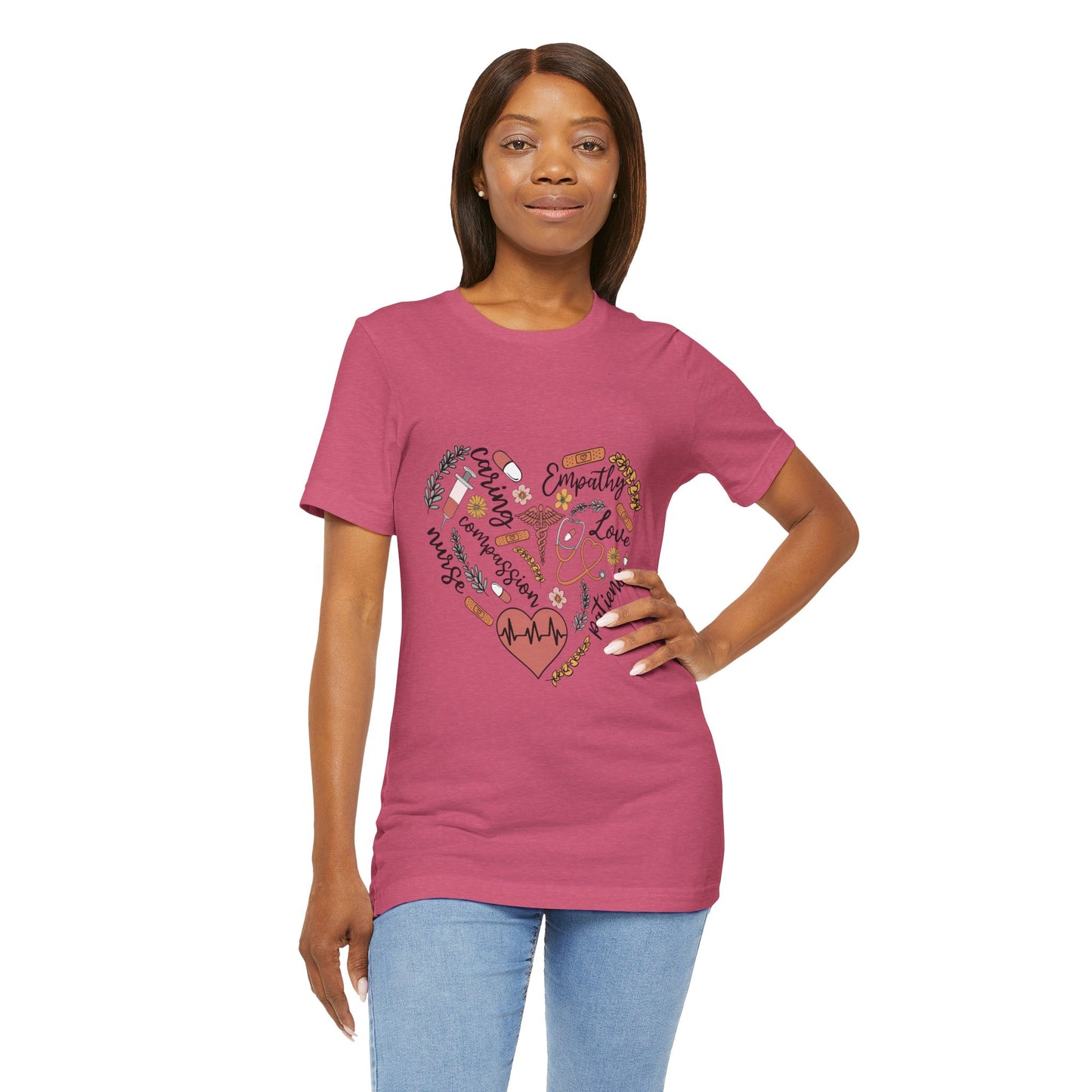 Empathy Heart Unisex Jersey Tee - Love & Caring Design for Compassionate Souls