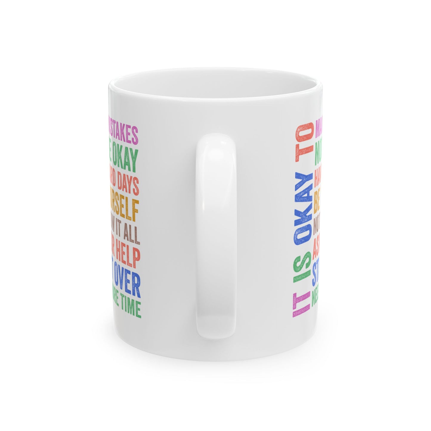 Inspirational Ceramic Mug - "It is Okay to Make Mistakes" Motivational Quote for Daily Use