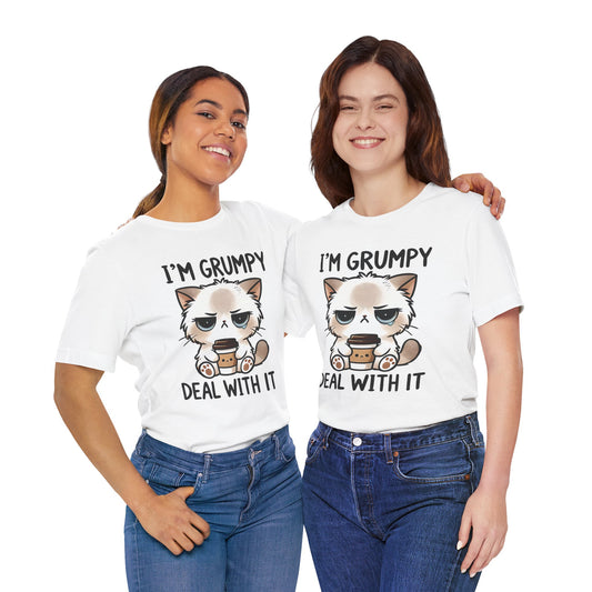 Grumpy Cat Coffee Tee - Unisex Jersey Short Sleeve Shirt