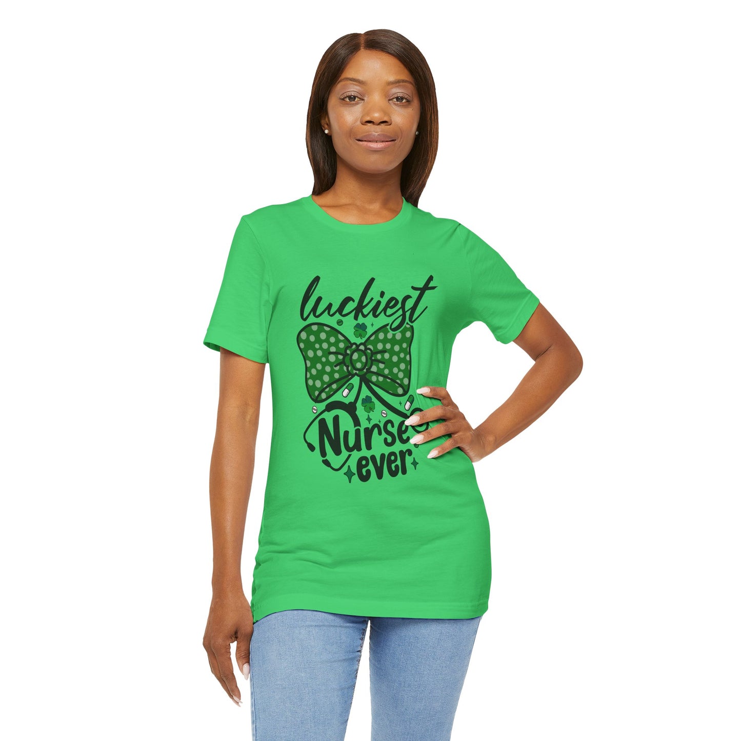 Luckiest Nurse Ever Unisex Short Sleeve Tee - Perfect for St. Patrick's Day