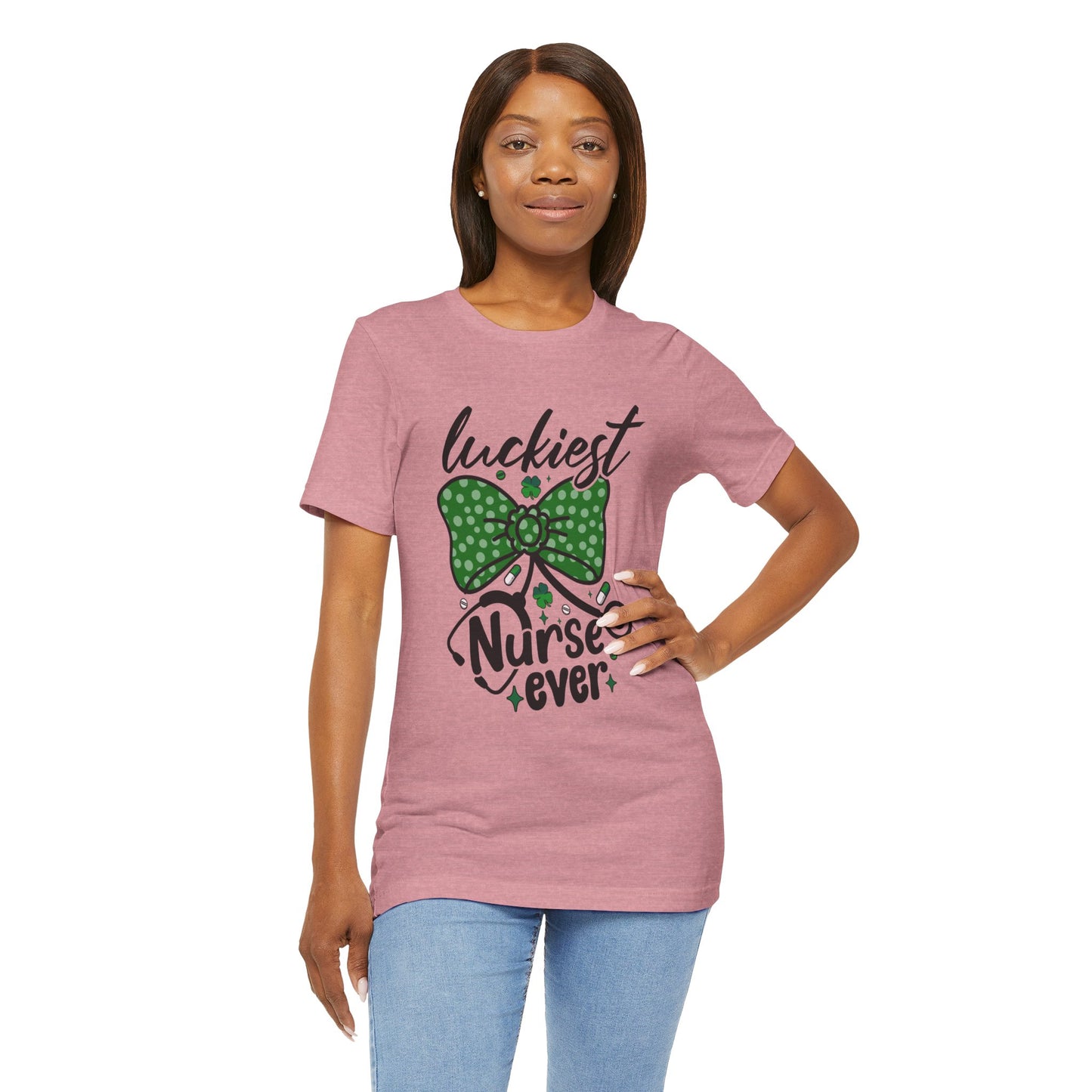 Luckiest Nurse Ever Unisex Short Sleeve Tee - Perfect for St. Patrick's Day